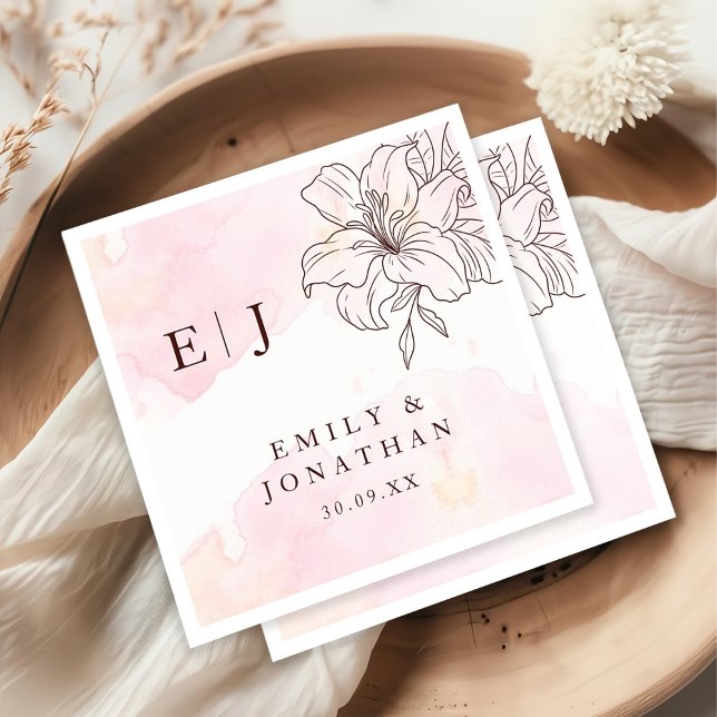 Moderne Minimalistische Hochzeit Serviette (Von Creator hochgeladen)