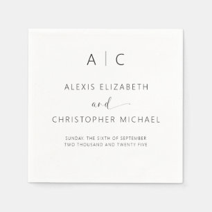 Moderne Minimalistische Hochzeit Serviette