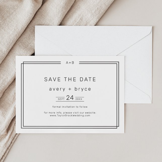Moderne Minimalistische Hochzeit Sichern Sie das D Save The Date (Modern Minimalist Wedding Save the Date / AVERY)