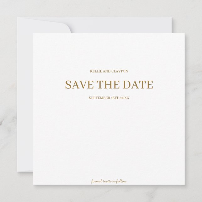 Moderne Minimalistische Hochzeit spart das Datum Save The Date (Vorderseite)