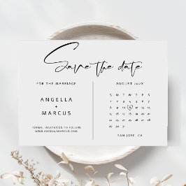 Moderne Minimalistische Hochzeit speichert die Dat Save The Date