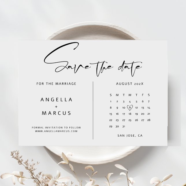 Moderne Minimalistische Hochzeit speichert die Dat Save The Date (Von Creator hochgeladen)