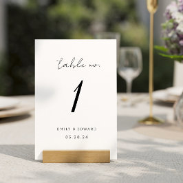 Moderne Minimalistische Hochzeit Tischnummer