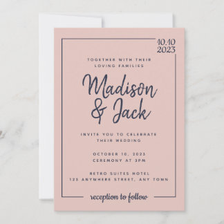 Moderne Minimalistische Hochzeit und Hochzeit der  Einladung