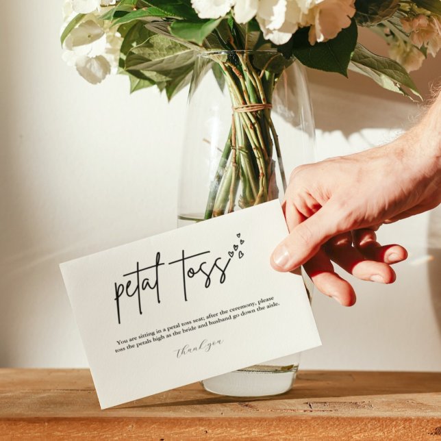 Moderne Minimalistische Hochzeit verschickt Petall Begleitkarte (Von Creator hochgeladen)