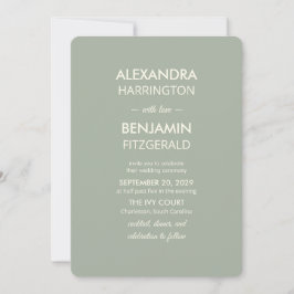 Moderne minimalistische Hochzeit | Zeitloses Salbe Einladung