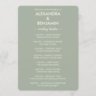 Moderne Minimalistische Hochzeit Zeitloses Salbe Programm