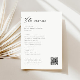 Moderne Minimalistische Hochzeitdetails Begleitkarte