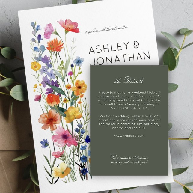 Moderne Minimalistische Hochzeitdetails Begleitkarte (Von Creator hochgeladen)