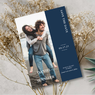 Moderne Minimalistische Hochzeiten der Marine rett Save The Date