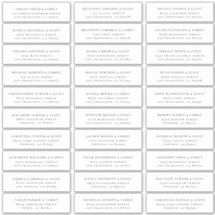 Moderne Minimalistische Hochzeitgästen-Adresse Aufkleber