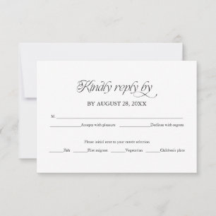 Moderne Minimalistische Hochzeits-RSVP Elegante An RSVP Karte