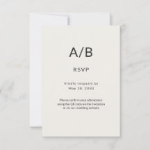 Moderne Minimalistische Hochzeits-RSVP-Karte für d