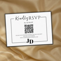 Moderne Minimalistische Hochzeits-RSVP-QR-Beilagek