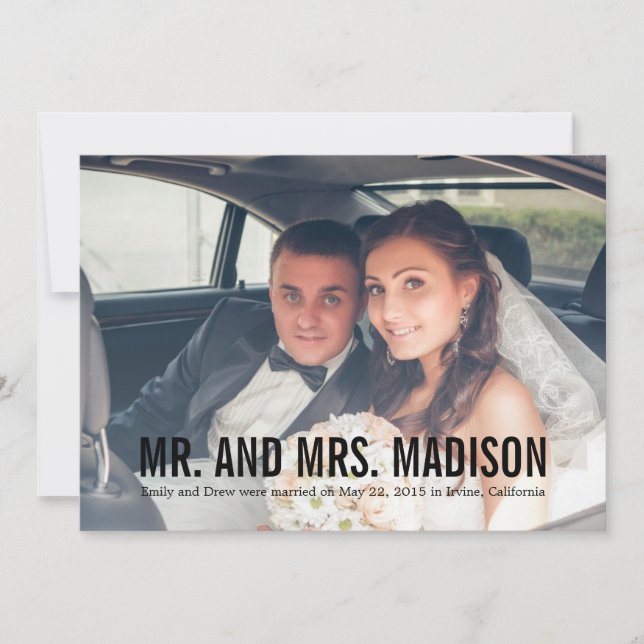 Moderne Minimalistische Hochzeitsankündigung - Sch Einladung (Vorderseite)