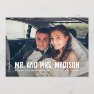 Moderne Minimalistische Hochzeitsankündigung - wei Einladung