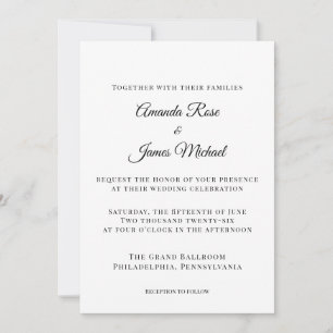 moderne minimalistische Hochzeitseinladung