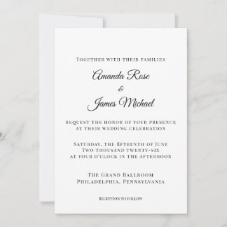 moderne minimalistische Hochzeitseinladung