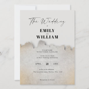 Moderne minimalistische Hochzeitseinladung im Erdt Einladung