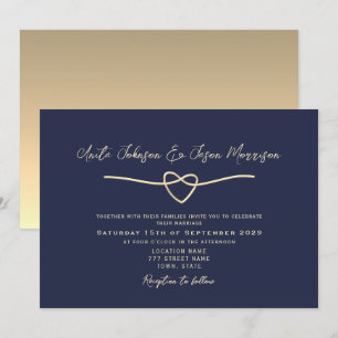 Moderne Minimalistische Hochzeitseinladung in Navy Einladung
