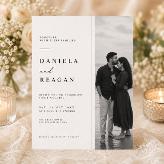 Moderne minimalistische Hochzeitseinladung mit Fot Einladung