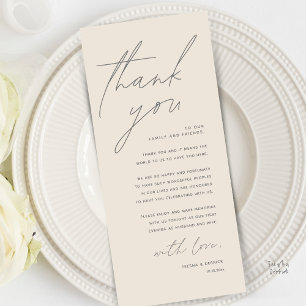 Moderne Minimalistische Hochzeitsempfangs-Dankeska Programm