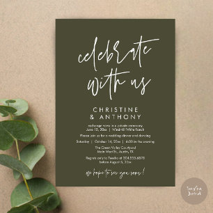 Moderne Minimalistische Hochzeitsempfangs-Dinner Einladung