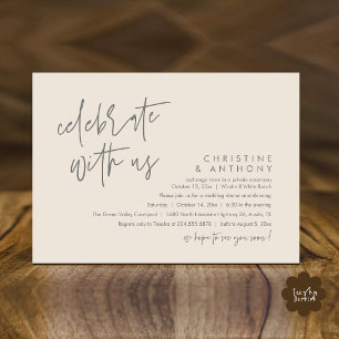 Moderne minimalistische Hochzeitsempfangs-Dinner Einladung