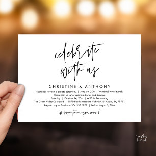 Moderne minimalistische Hochzeitsempfangs-Dinner Einladung