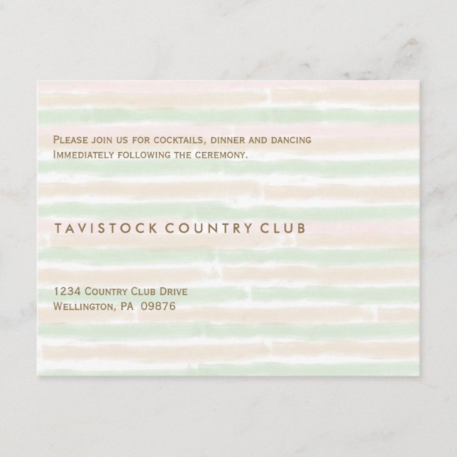 Moderne Minimalistische Hochzeitsempfangskarte Begleitkarte (Vorderseite)