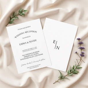Moderne Minimalistische Hochzeitsempfehlung Einladung