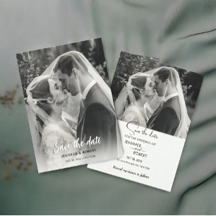 Moderne Minimalistische Hochzeitsfoto-Save-the-Dat Save The Date