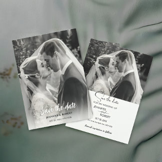 Moderne Minimalistische Hochzeitsfoto-Save-the-Dat Save The Date