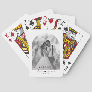 Moderne Minimalistische Hochzeitsfoto-Spielkarten Spielkarten