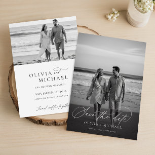 Moderne minimalistische Hochzeitsfotografie mit Sk Save The Date