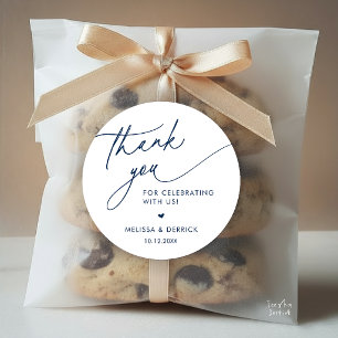 Moderne minimalistische Hochzeitsgeschenke Danke Runder Aufkleber