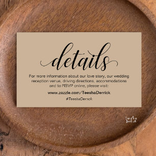 Moderne minimalistische Hochzeitsinformationen und Begleitkarte