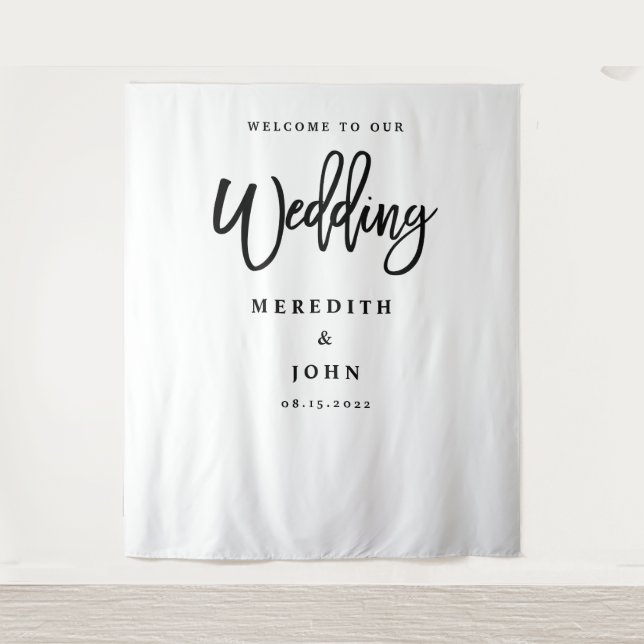 Moderne Minimalistische Hochzeitskabine - Hintergr Wandteppich (Vorderseite)