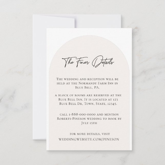 Moderne Minimalistische Hochzeitskarte Einladung (Vorderseite)