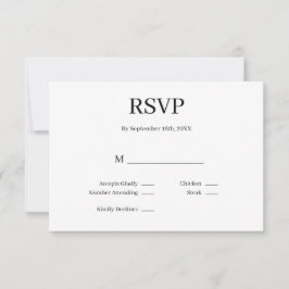 Moderne Minimalistische Hochzeitskarte RSVP Karte