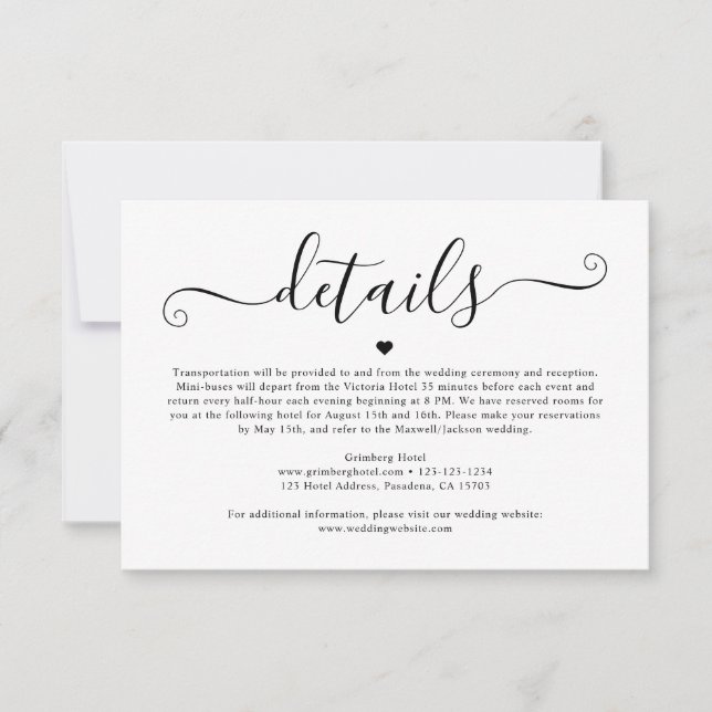 Moderne Minimalistische Hochzeitskarte RSVP Karte (Vorderseite)