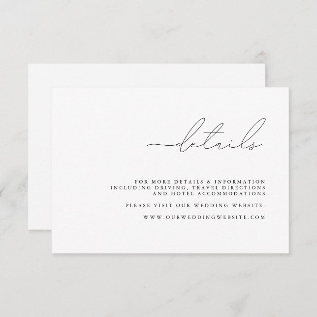 Moderne Minimalistische Hochzeitskarte RSVP Karte (Vorne/Hinten)