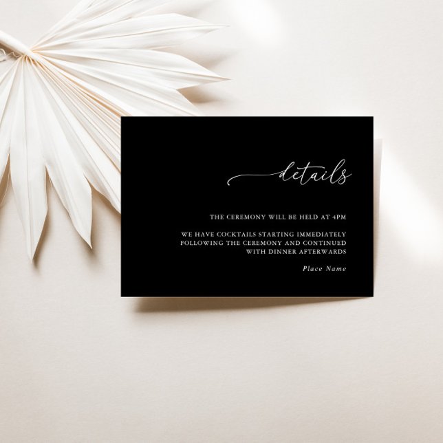 Moderne Minimalistische Hochzeitskarte RSVP Karte (Modern Minimalist Wedding Details Enclosure Card)