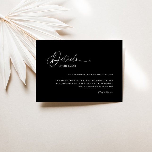 Moderne Minimalistische Hochzeitskarte RSVP Karte (Modern Minimalist Wedding Details Enclosure Card)
