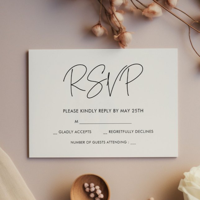 Moderne minimalistische Hochzeitskarte RSVP Karte (Von Creator hochgeladen)