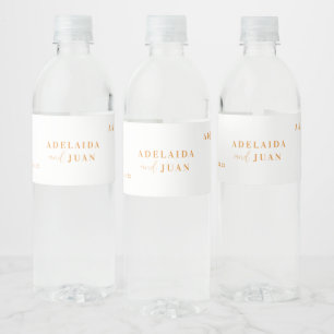Moderne minimalistische Hochzeitsmonogramm Wasserflaschenetikett