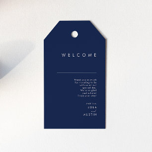 Moderne Minimalistische Hochzeitsnacht in blauem S Geschenkanhänger