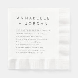 Moderne Minimalistische Hochzeitspass-Fakten Serviette