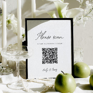 Moderne minimalistische Hochzeitsprogramm-QR-Code-