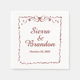 Moderne Minimalistische Hochzeitsrottschuhe Serviette